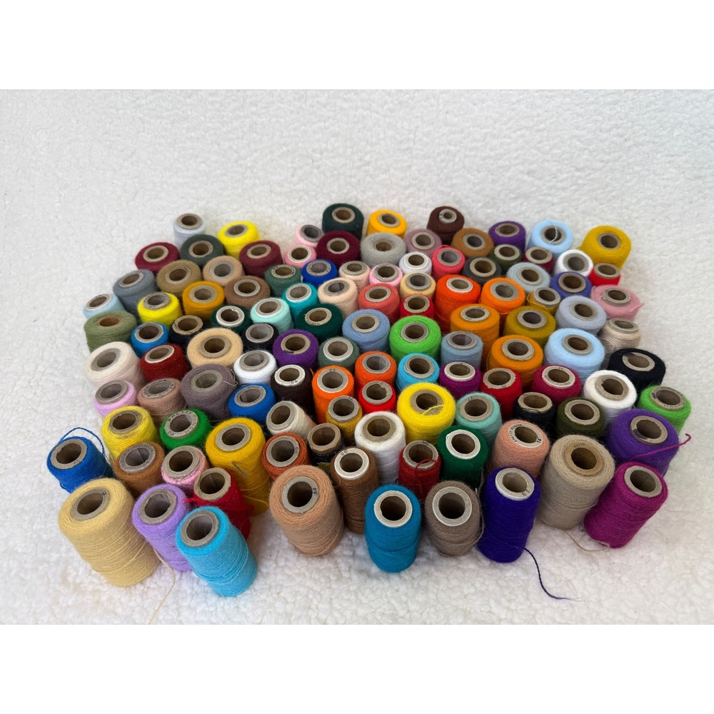 Vintage 114 pc Purrfect Punch Yarn Thread Cones Bulk Lot Acrylic Clarke's Mixed